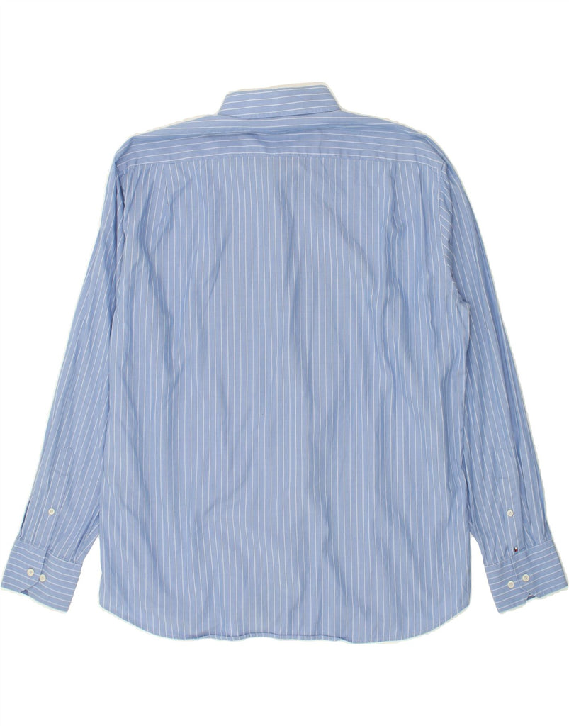 TOMMY HILFIGER Mens Shirt Size 17 1/2 44 XL Blue Pinstripe Cotton | Vintage Tommy Hilfiger | Thrift | Second-Hand Tommy Hilfiger | Used Clothing | Messina Hembry 