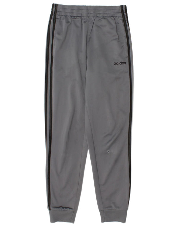 Adidas Boys Tracksuit Trousers Joggers 10-11 Years Medium Grey Polyester