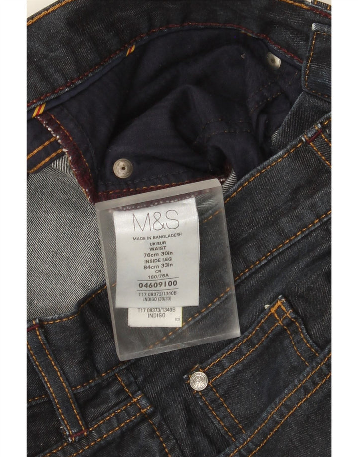 Marks & Spencer Mens Blue Harbour Straight Jeans W30 L33 Navy Blue Cotton