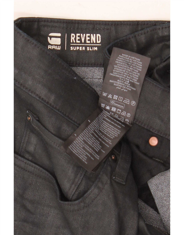 G-Star Mens Revend Super Slim Jeans W31 L32 Black Cotton