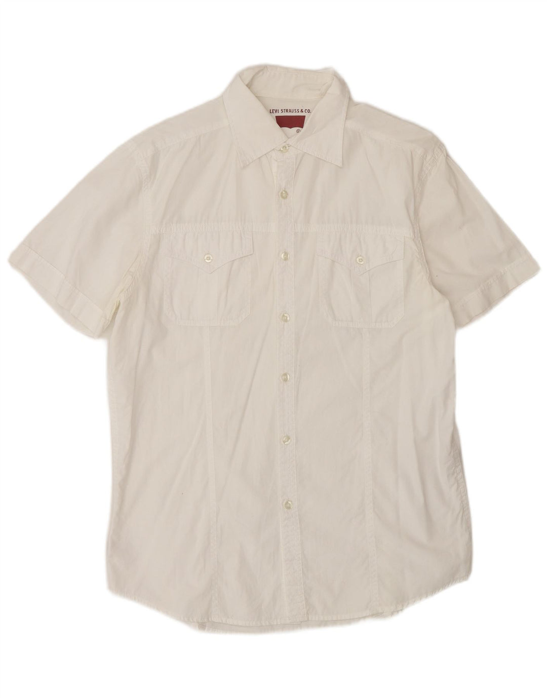 Levi's Mens Short Sleeve Shirt Large White Cotton