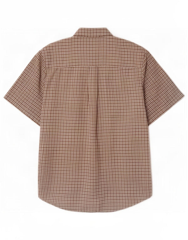 Timberland Mens Short Sleeve Shirt Large Brown Check