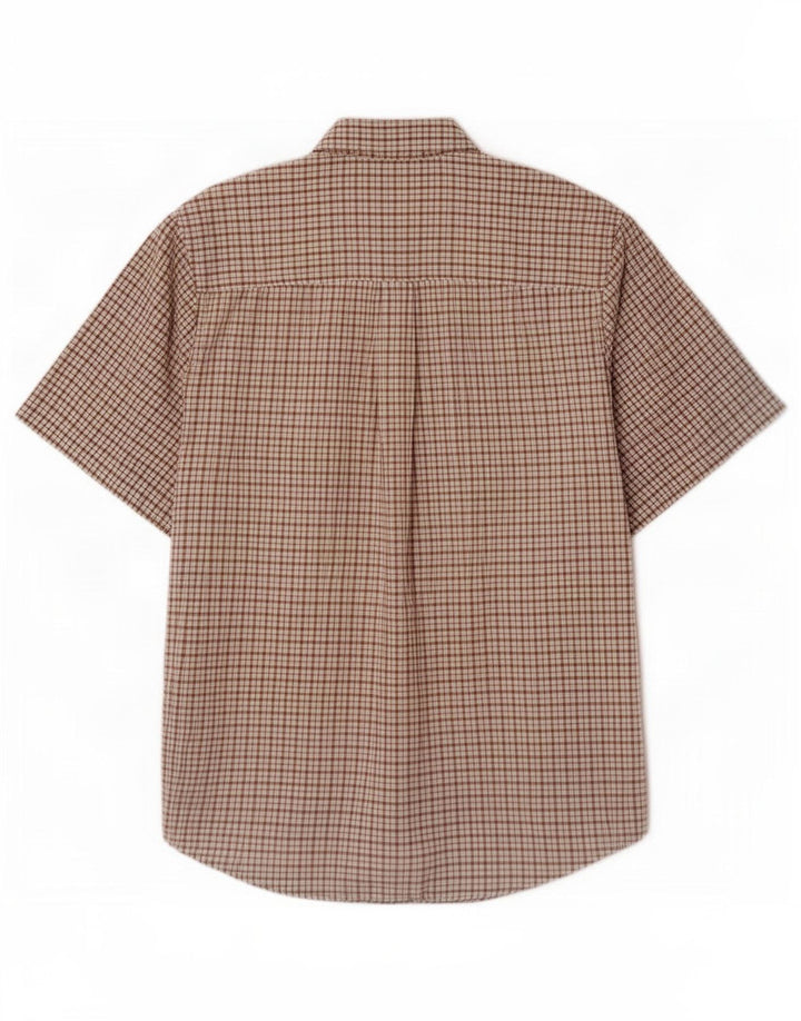 Timberland Mens Short Sleeve Shirt Large Brown Check