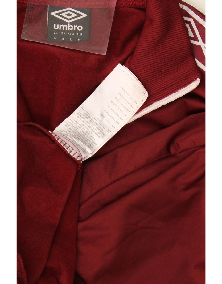 UMBRO Mens Graphic Tracksuit Top Jacket Medium Burgundy Polyester