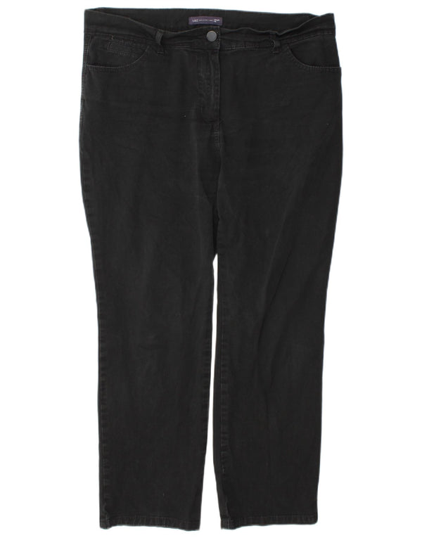 Marks & Spencer Womens Short Straight Jeans UK 16 Large W38 L27 Black