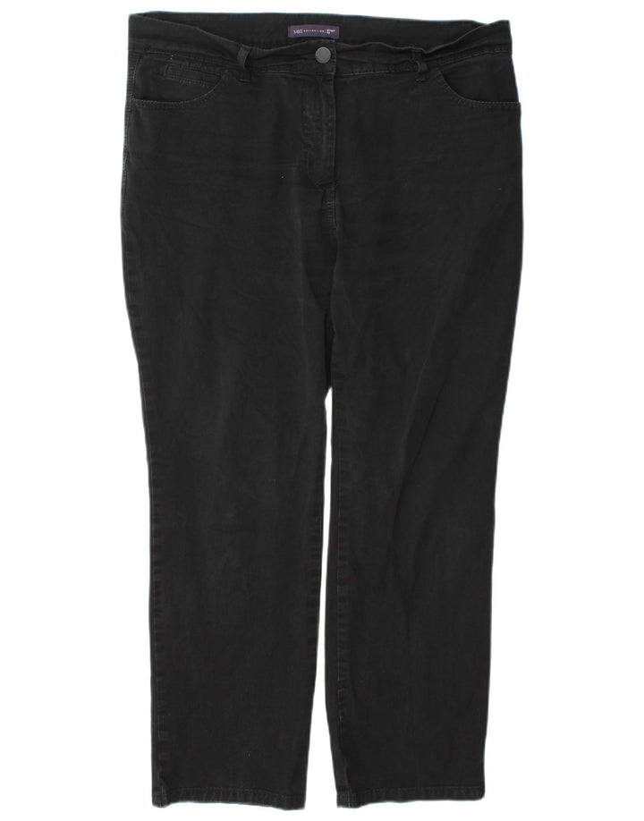 Marks & Spencer Womens Short Straight Jeans UK 16 Large W38 L27 Black
