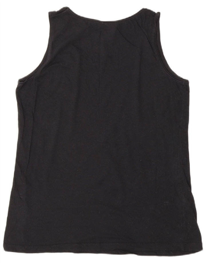 LOTTO Womens Vest Top UK 14 Medium Black Cotton