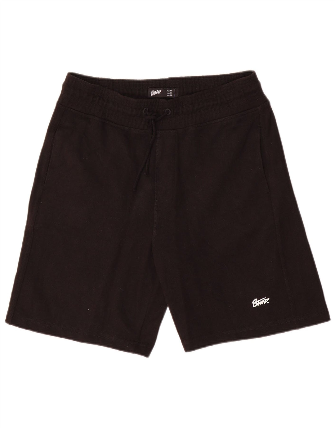 Pull & Bear Mens Sport Shorts Medium  Black Cotton