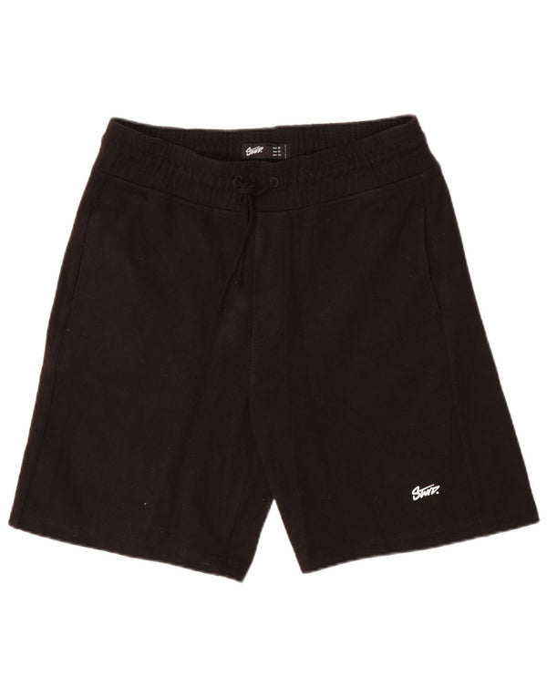 Pull & Bear Mens Sport Shorts Medium  Black Cotton