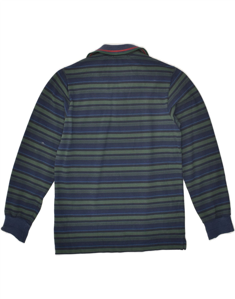 FRED PERRY Boys Long Sleeve Polo Shirt 7-8 Years Navy Blue Striped | Vintage Fred Perry | Thrift | Second-Hand Fred Perry | Used Clothing | Messina Hembry 