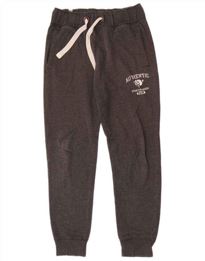 Puma Mens Graphic Tracksuit Trousers Joggers Small  Grey