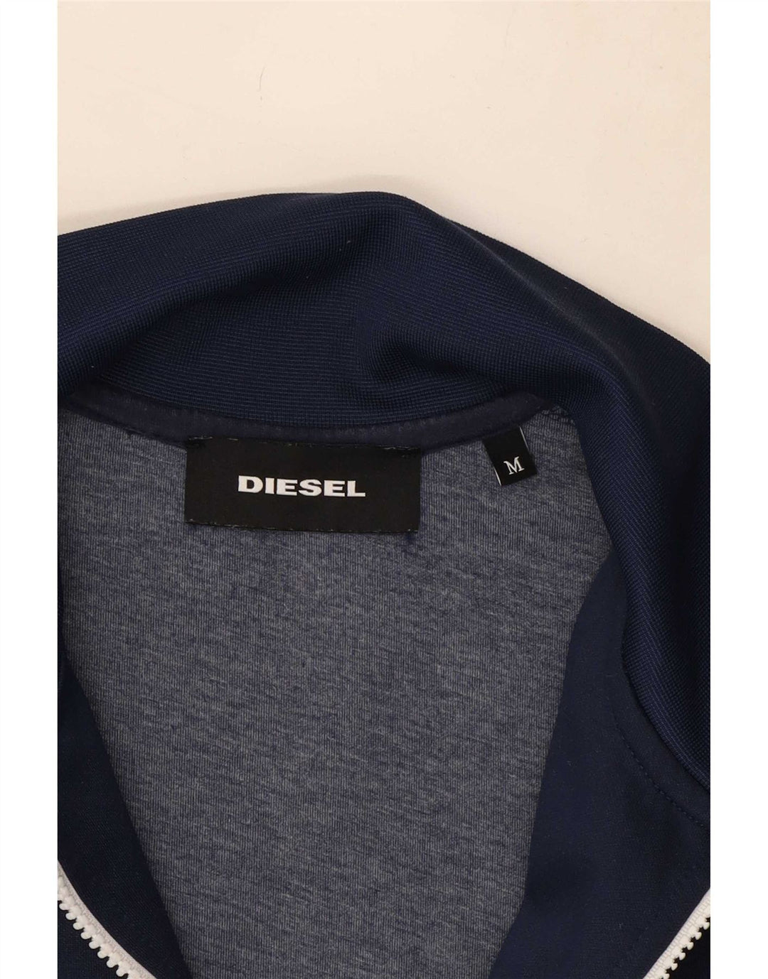 Diesel Mens Tracksuit Top Jacket Medium Navy Blue Colourblock Polyester