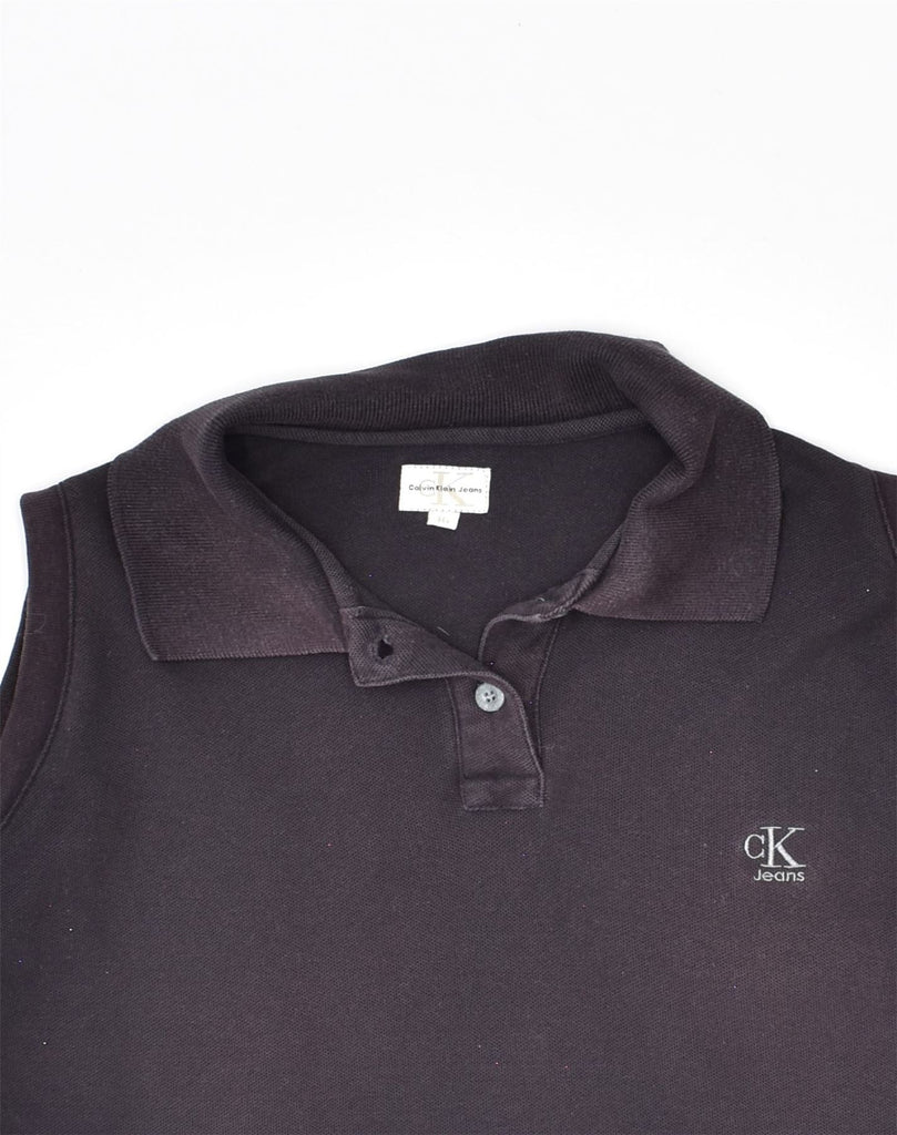 CALVIN KLEIN Girls Sleeveless Polo Shirt 15-16 Years Brown Cotton | Vintage Calvin Klein | Thrift | Second-Hand Calvin Klein | Used Clothing | Messina Hembry 