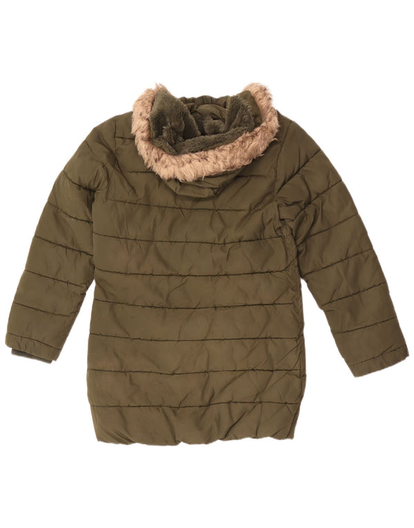 Mountain Warehouse Girls Hooded Padded Jacket 12-13 Years Khaki Polyester