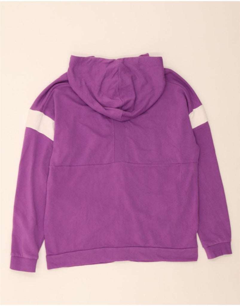 DIADORA Womens Zip Hoodie Sweater UK 16 Large Purple Colourblock Cotton Vintage Diadora and Second-Hand Diadora from Messina Hembry 