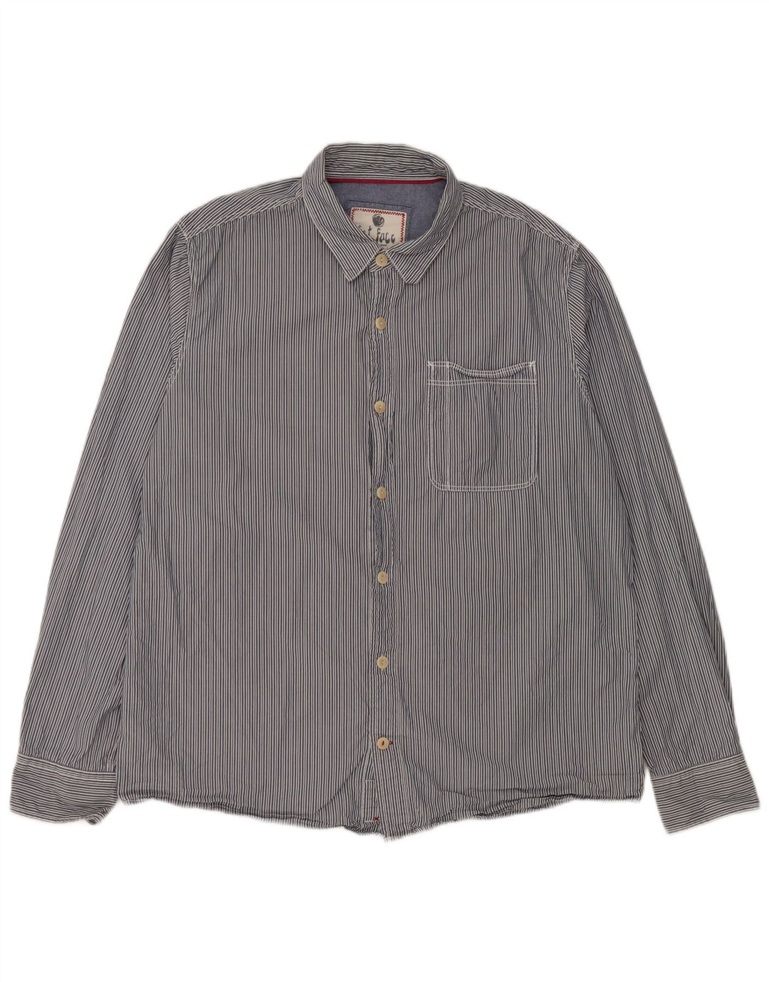 Fat Face Mens Shirt XL Blue Pinstripe Cotton