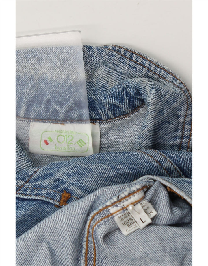 Benetton Boys Denim Jacket 7-8 Years Large Blue Cotton