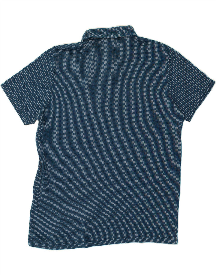 JACK & JONES Mens Abstract Pattern Polo Shirt 2XL Blue Striped Cotton | Vintage Jack & Jones | Thrift | Second-Hand Jack & Jones | Used Clothing | Messina Hembry 