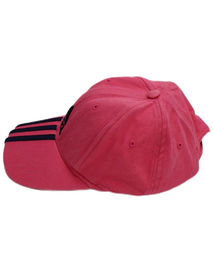Adidas Girls Graphic Baseball Cap One Size Pink Striped Cotton