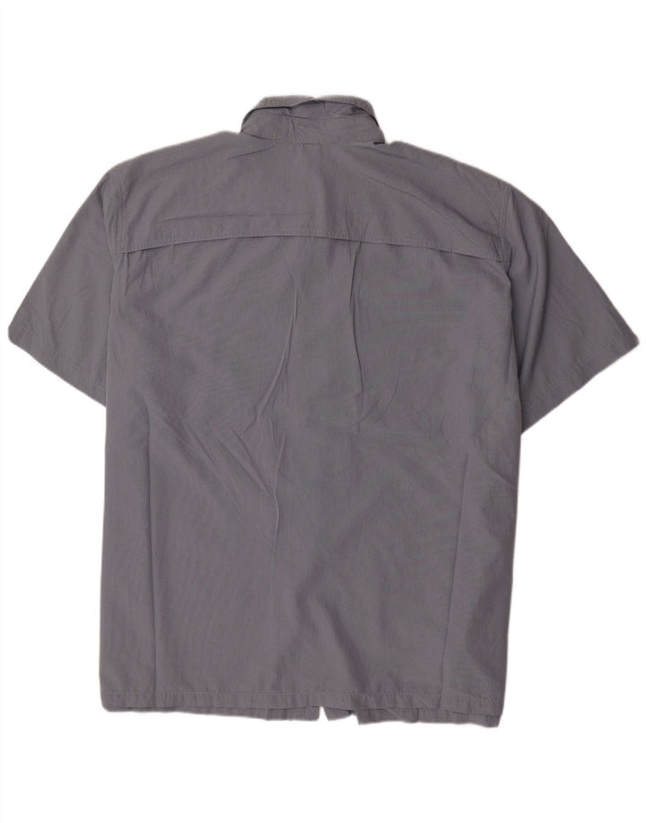 EDDIE BAUER Mens Short Sleeve Shirt 3XL Blue Polyester
