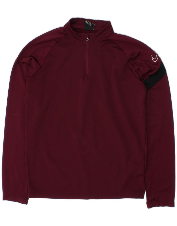 NIKE Boys Zip Neck Pullover Tracksuit Top 10-11 Years Medium  Burgundy Vintage Nike and Second-Hand Nike from Messina Hembry 