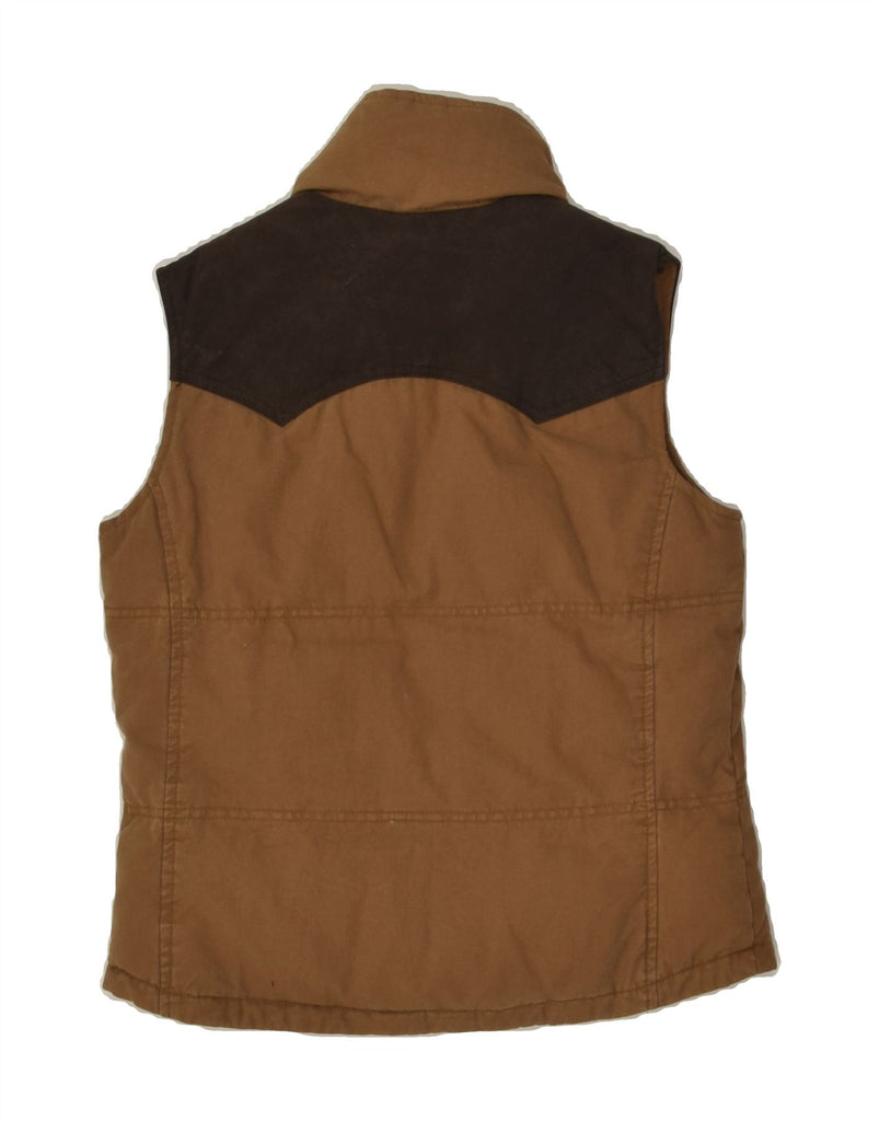 MASSIMO DUTTI Womens Padded Gilet UK 10 Small Brown Colourblock Cotton | Vintage Massimo Dutti | Thrift | Second-Hand Massimo Dutti | Used Clothing | Messina Hembry 