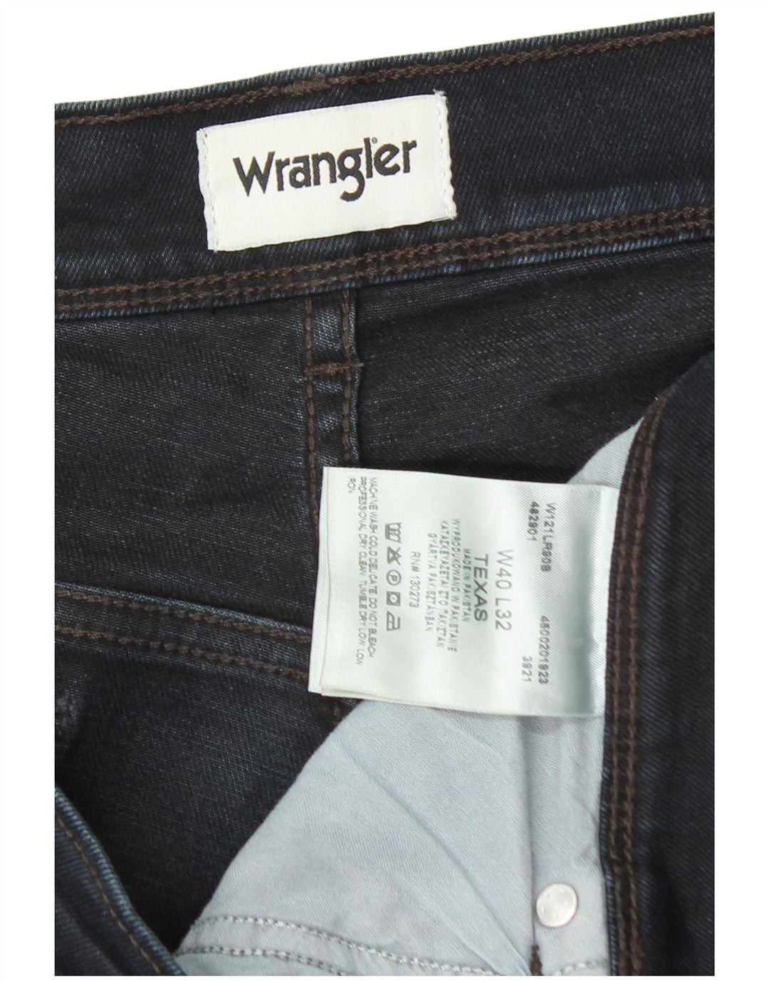 Wrangler Mens Texas Straight Jeans W40 L32 Navy Blue Cotton