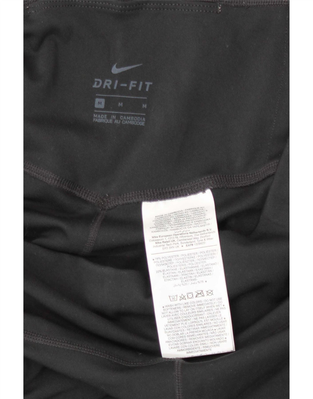 Nike Womens Dri Fit Capri Leggings UK 12 Medium Black Polyester