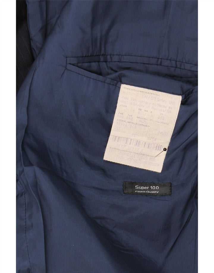 HUGO BOSS Mens 3 Button Blazer Jacket UK 42 XL Navy Blue Pinstripe Vintage Hugo Boss and Second-Hand Hugo Boss from Messina Hembry 