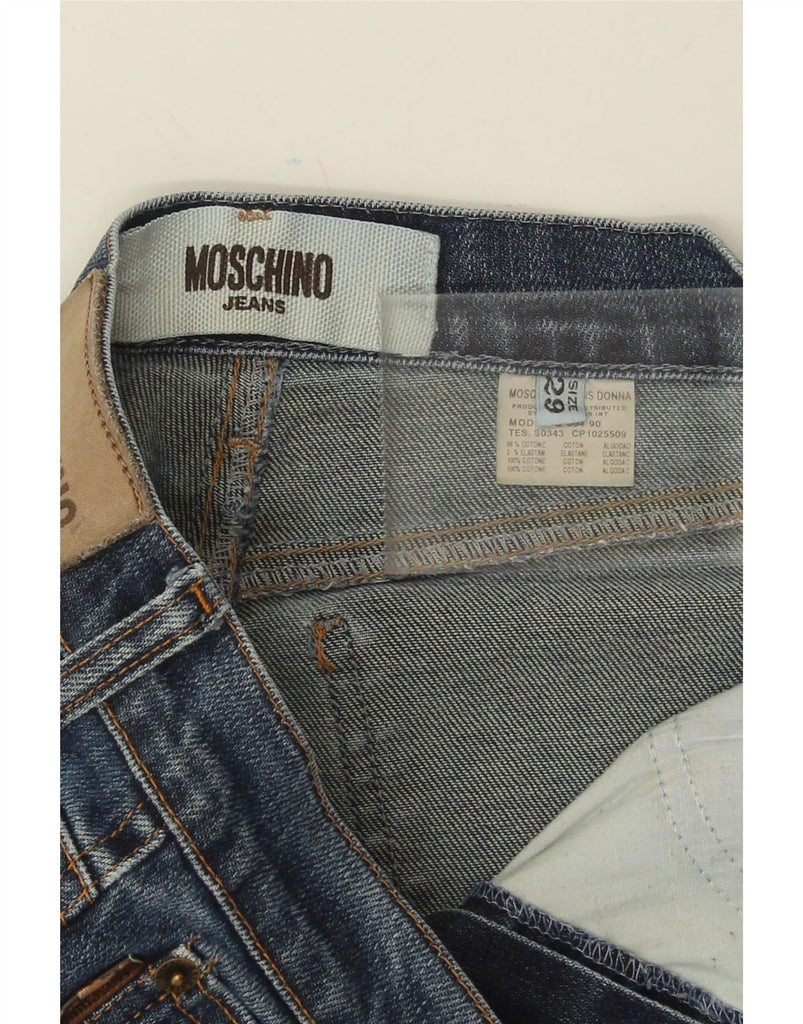 MOSCHINO Womens Straight Jeans W29 L29 Blue Cotton Vintage Moschino and Second-Hand Moschino from Messina Hembry 