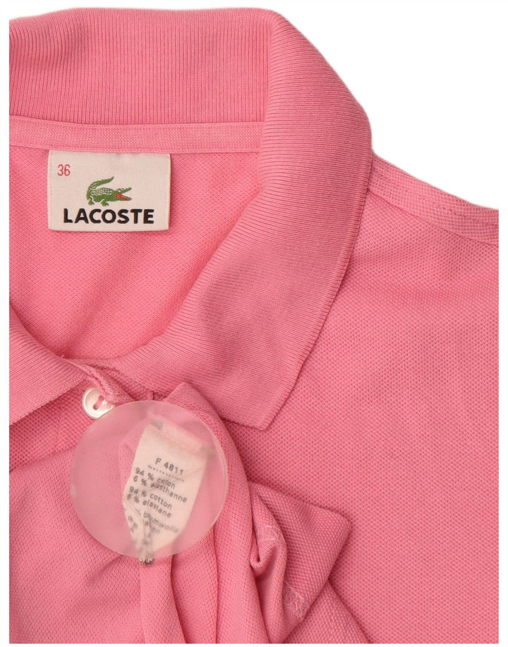 LACOSTE Womens Polo Shirt Size 36 Small Pink Cotton