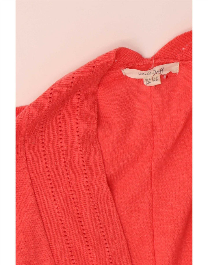 White Stuff Womens 3/4 Sleeve Open Cardigan Sweater UK 14 Large Orange