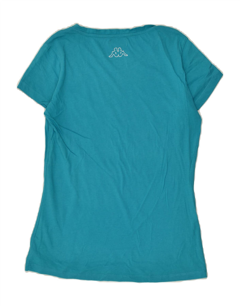 KAPPA Womens Graphic T-Shirt Top UK 14 Large Blue | Vintage Kappa | Thrift | Second-Hand Kappa | Used Clothing | Messina Hembry 