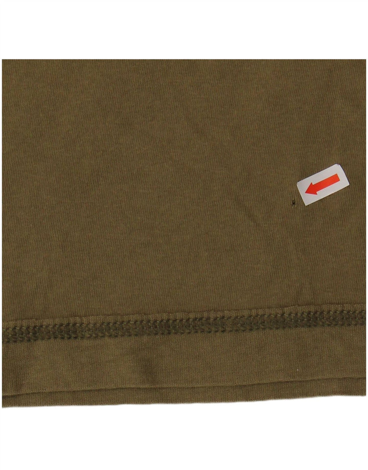 PUMA Womens Graphic T-Shirt Top UK 12 Medium Khaki Cotton