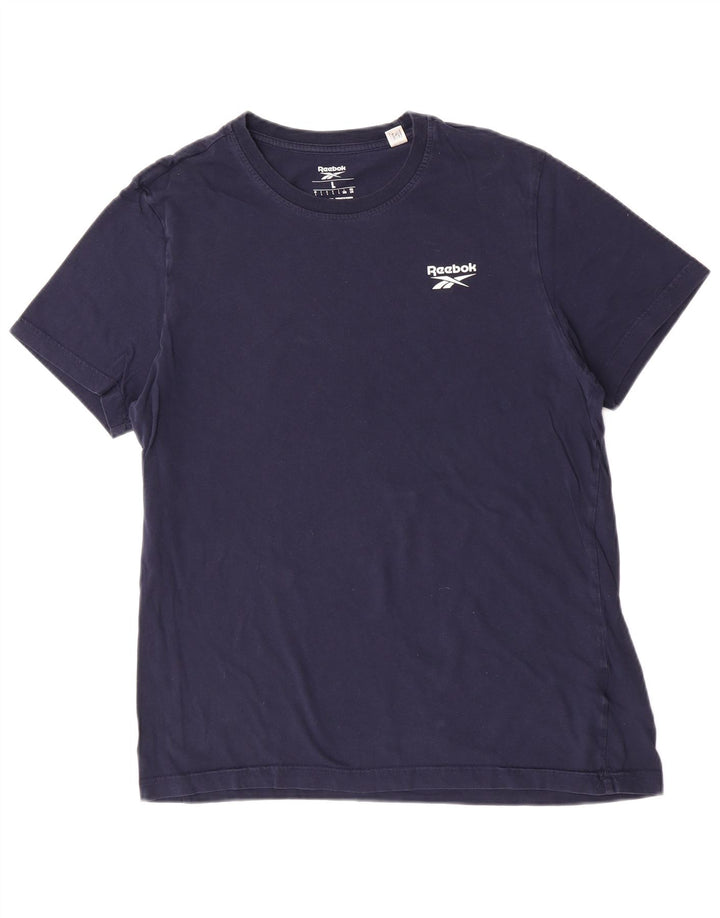 Reebok Mens T-Shirt Top Large Navy Blue Cotton