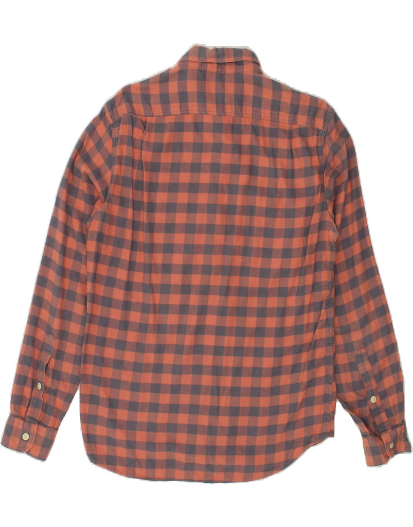 J. CREW Mens Flannel Shirt Medium Orange Gingham Cotton | Vintage J. Crew | Thrift | Second-Hand J. Crew | Used Clothing | Messina Hembry 