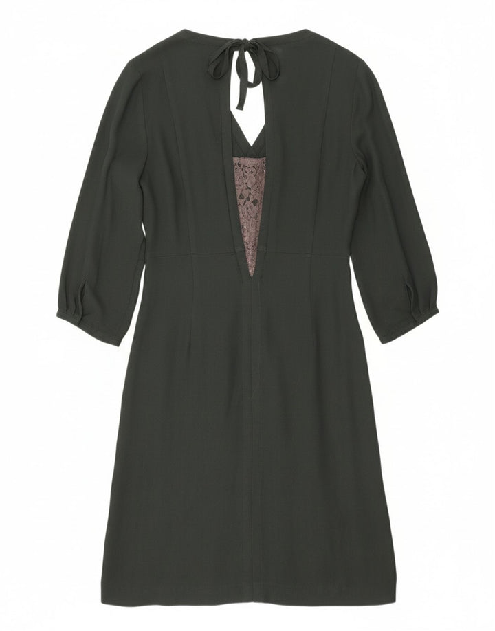JIGSAW Womens 3/4 Sleeve Maxi Dress UK 12 Medium Green Viscose