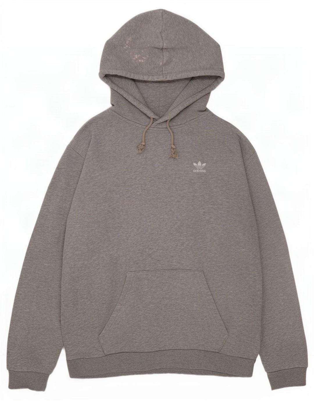 Adidas Mens Hoodie Jumper Medium Grey Flecked Cotton