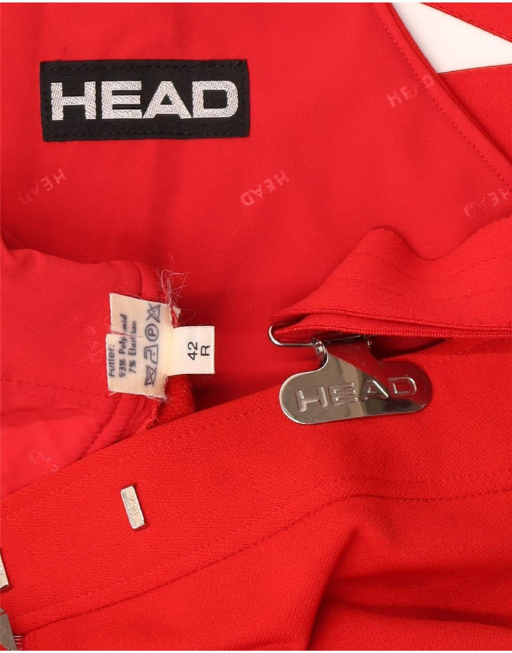 HEAD Womens Dungarees Ski Trousers IT 42 Medium Red Polyamide