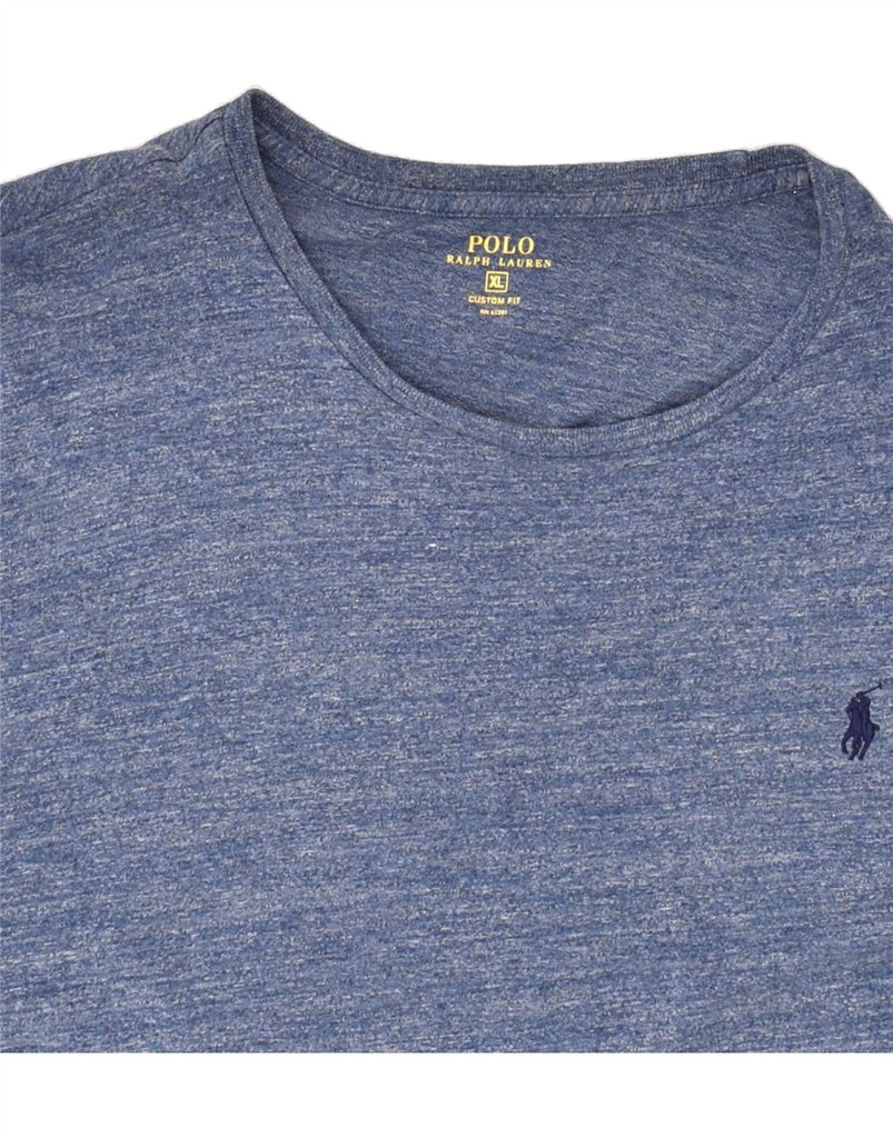 POLO RALPH LAUREN Mens Custom Fit T-Shirt Top XL Navy Blue Flecked Cotton | Vintage Polo Ralph Lauren | Thrift | Second-Hand Polo Ralph Lauren | Used Clothing | Messina Hembry 