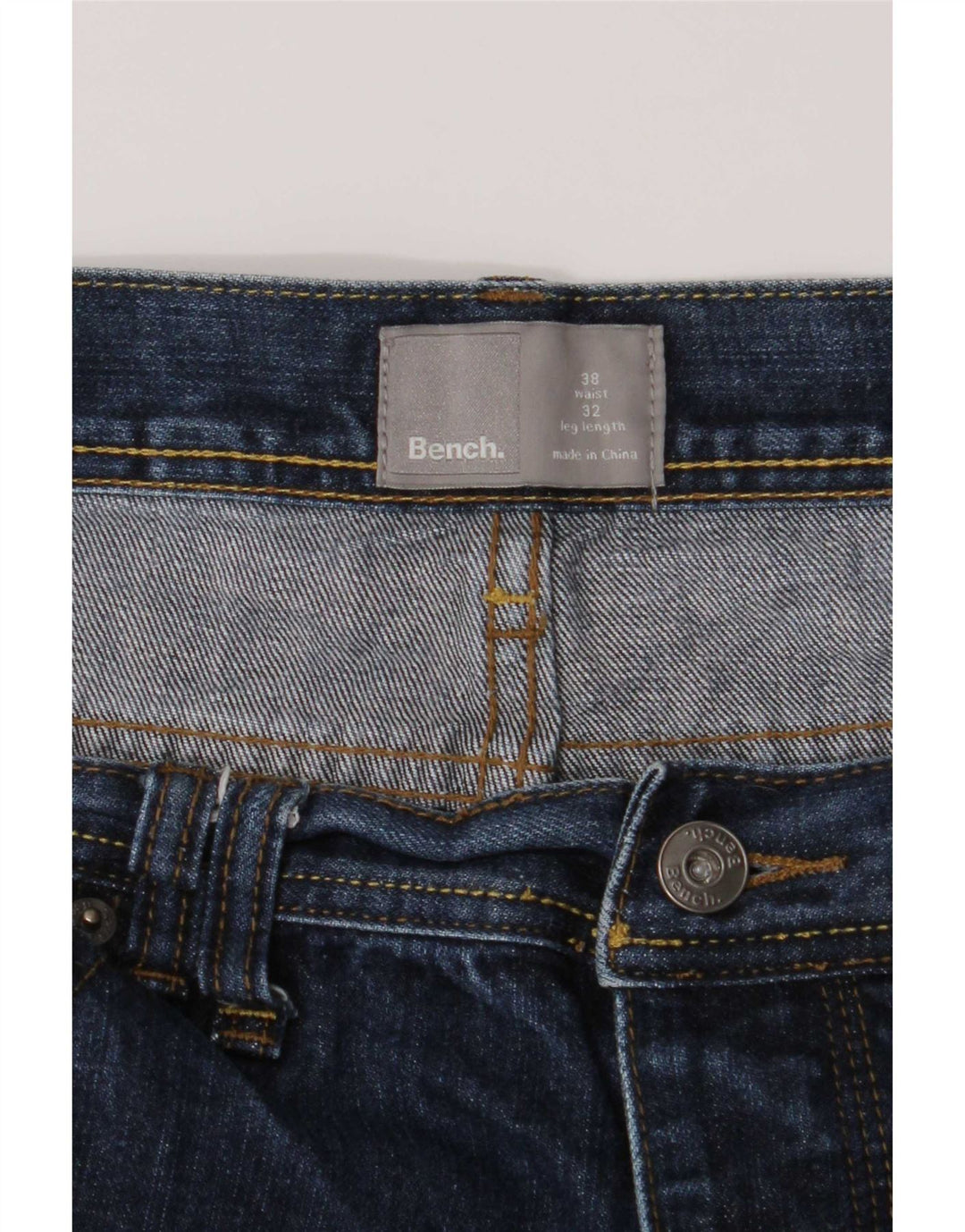Bench Mens Straight Jeans W38 L32 Blue Cotton