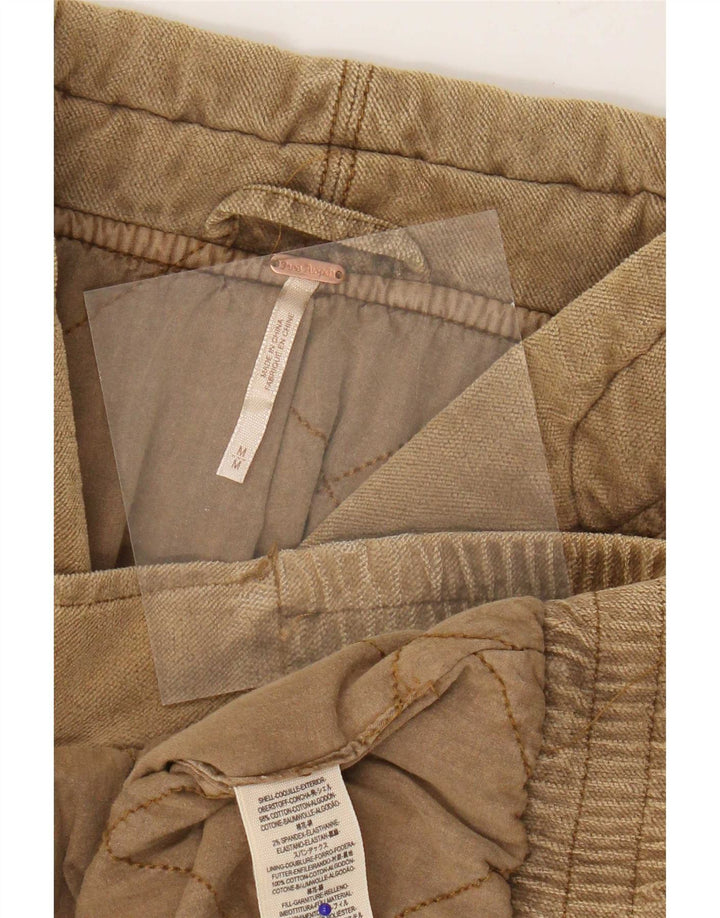 Free People Womens Oversized Quilted Jacket UK 14 Medium Brown Cotton