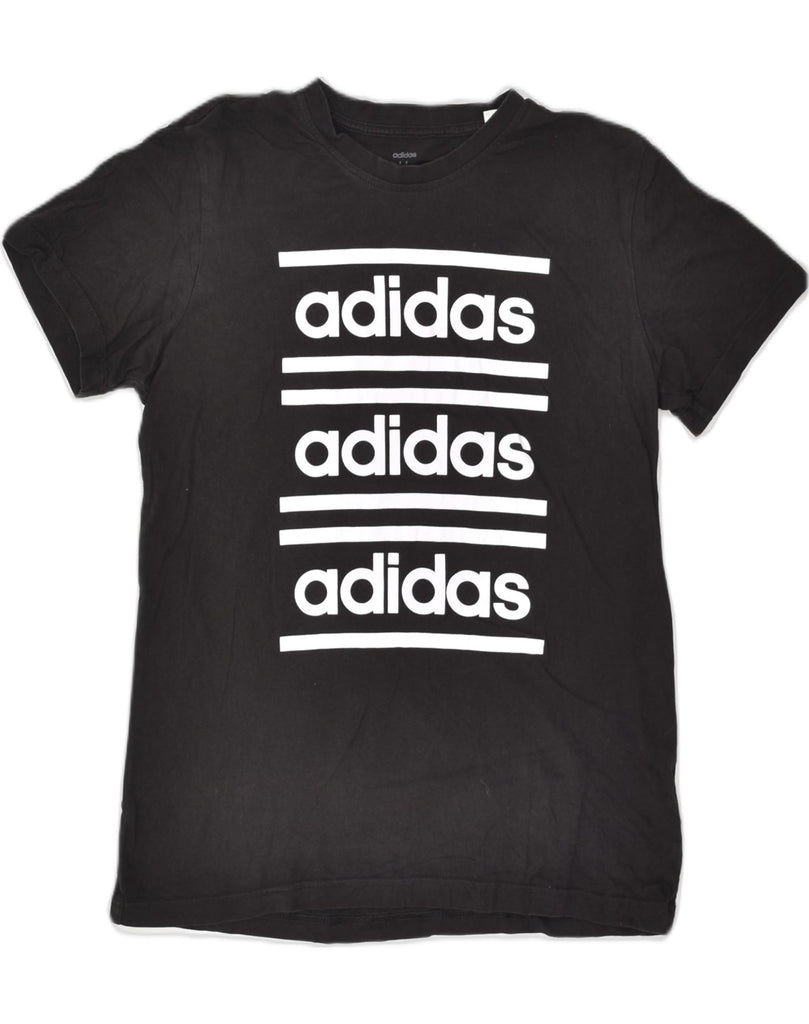 ADIDAS Mens Graphic T-Shirt Top Medium Black Cotton | Vintage Adidas | Thrift | Second-Hand Adidas | Used Clothing | Messina Hembry 