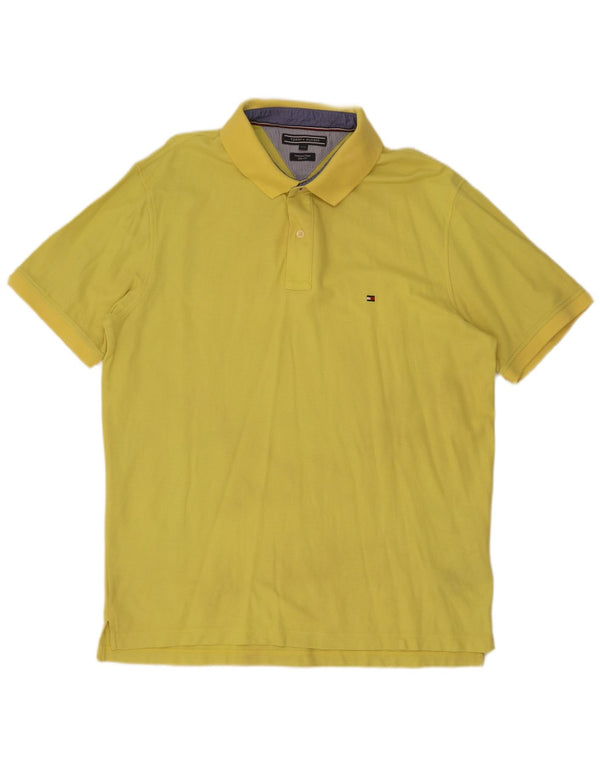 Tommy Hilfiger Mens Slim Fit Polo Shirt 2XL Yellow Cotton