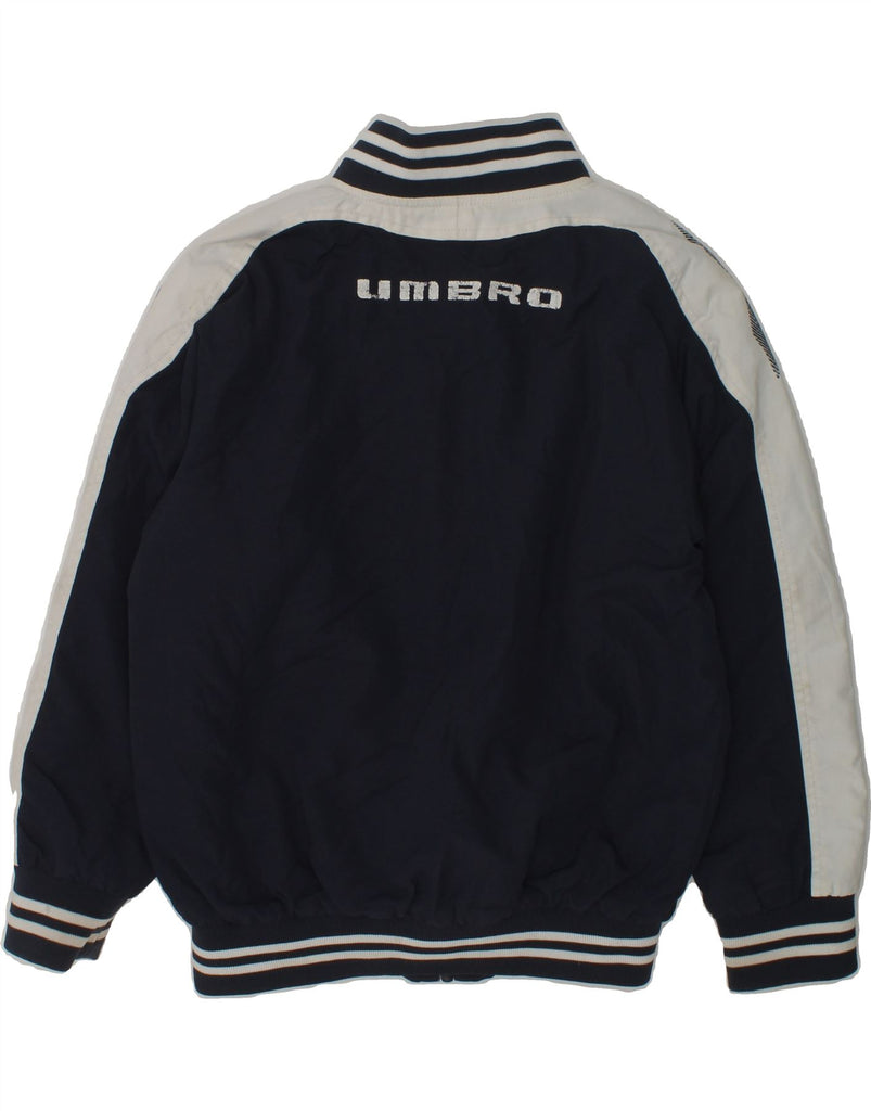 UMBRO Boys Bomber Jacket 7-8 Years Small Navy Blue Colourblock Polyamide | Vintage Umbro | Thrift | Second-Hand Umbro | Used Clothing | Messina Hembry 