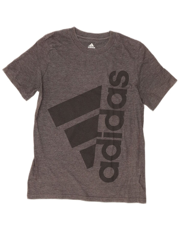 Adidas Boys Graphic T-Shirt Top 10-11 Years Medium Grey Cotton