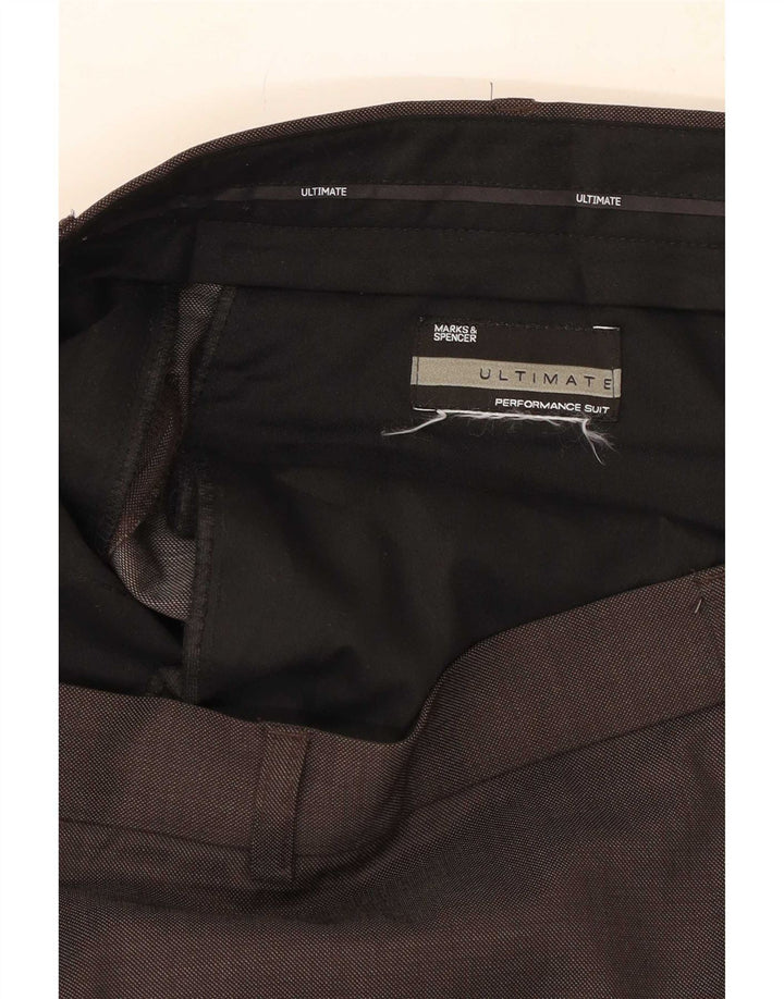 Marks & Spencer Mens Straight Suit Trousers W40 L29 Grey