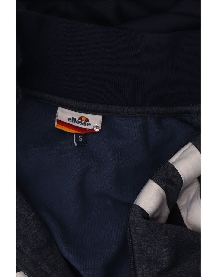 Ellesse Mens Zip Hoodie Sweater Small Navy Blue Colourblock