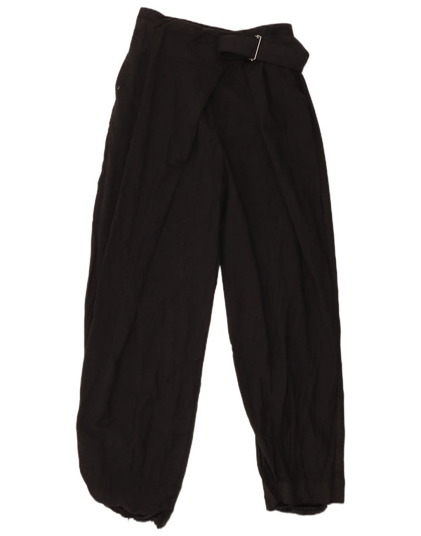 Cos Womens Loose Fit Casual Trousers EU 36 XS W26 L28 Black Wool