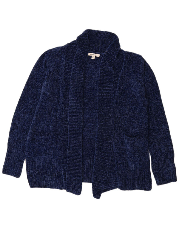 Orvis Womens Oversized Open Cardigan Sweater UK 10 Small Navy Blue